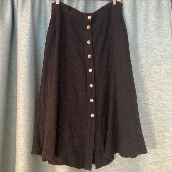 Frank and Oak black linen blend midi skirt L/XL - Picture 1 of 5